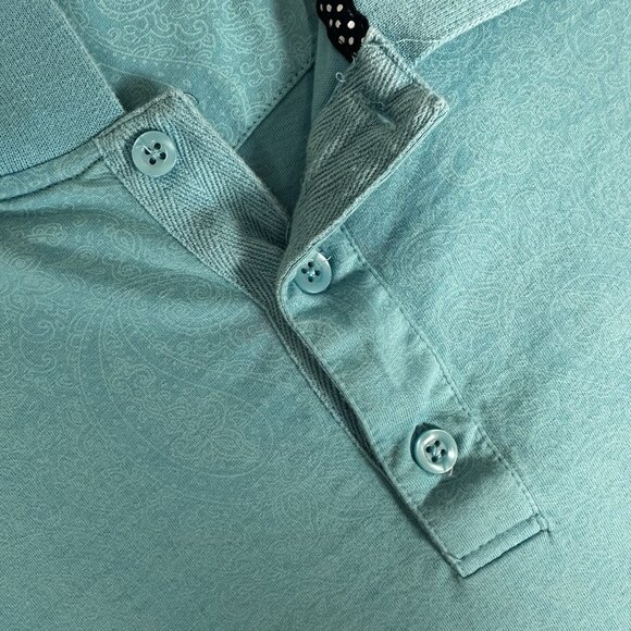 Robert Graham Polo Shirt‎ Mens Large Blue Paisley Short Sleeve Casual Western - Picture 5 of 8